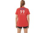 Asics 1977 Americana Mujer Cuello en V Brezo Rojo Clásico - Image 2