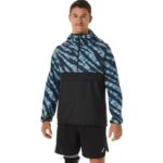 Asics Anorak Camuflaje Salvaje Hombre Azul Celeste Rendimiento