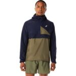 Asics Anorak Fujitrail Hombre Medianoche Verde Manto Aventura Outdoor