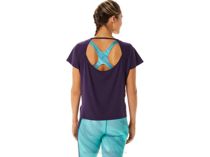 Asics blusa de manga corta con abertura lateral sombra de noche - Image 2