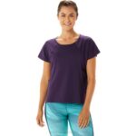 Asics blusa de manga corta con abertura lateral sombra de noche