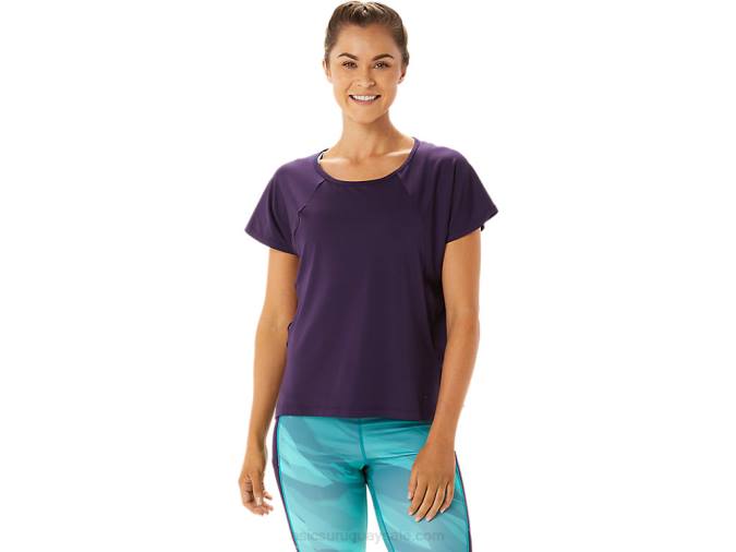 Asics blusa de manga corta con abertura lateral sombra de noche - Image 1