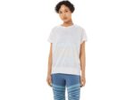 Asics blusa de manga corta espalda abierta mujer blanco brillante