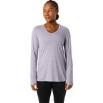 Asics Blusa Larga Jaspeada Mujer Brezo Violeta Anochecer