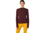 Asics blusa manga larga cuello simulado mujer color marte profundo