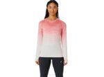 Asics blusa sin costuras de manga larga mujer crema papaya