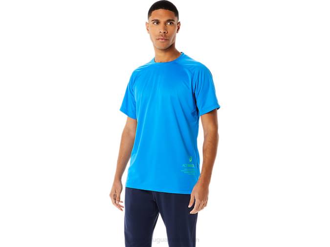 Asics camiseta activa de manga corta hombre azul eléctrico - Image 1