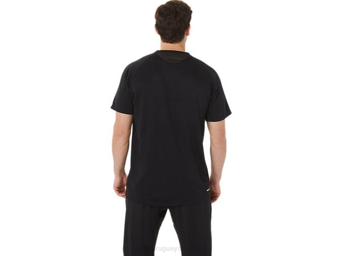 Asics camiseta activa de manga corta para hombre negro rendimiento - Image 2
