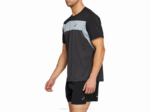 Asics camiseta corta carrera hombre gris grafito negro alto rendimiento - Image 3
