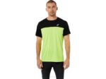 Asics Camiseta Corta Carrera Hombre Negro Peligro Verde Rendimiento