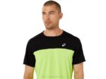 Asics Camiseta Corta Carrera Hombre Negro Peligro Verde Rendimiento - Image 4