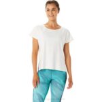 Asics camiseta corta con abertura lateral mujer crema