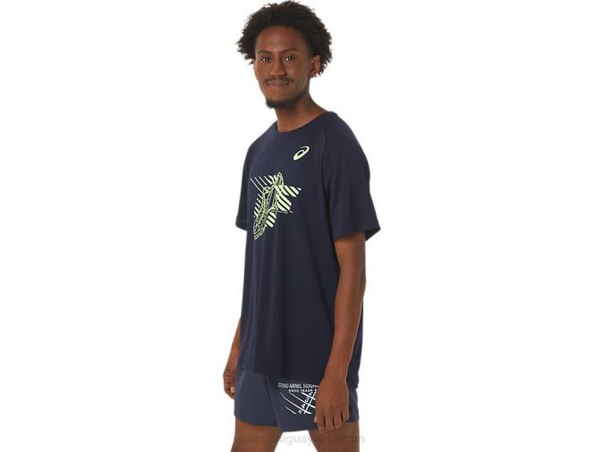 Asics camiseta corta estampado zapatos medianoche para hombre - Image 3