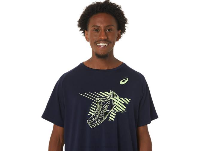 Asics camiseta corta estampado zapatos medianoche para hombre - Image 4