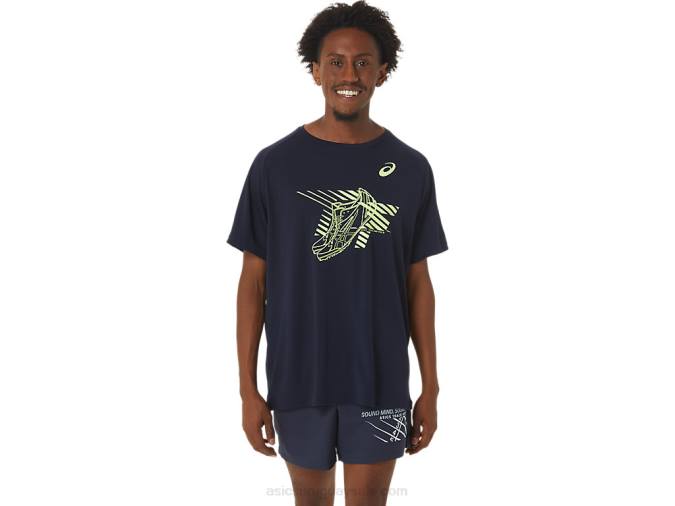 Asics camiseta corta estampado zapatos medianoche para hombre - Image 1
