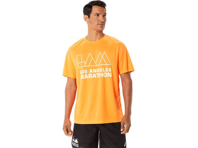 Asics camiseta corta hombre naranja impactante estilo y confort - Image 1