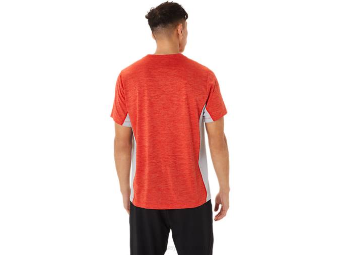Asics camiseta corta hombre rojo fuego gris piedmont atlética - Image 2
