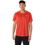 Asics camiseta corta hombre rojo fuego gris piedmont atlética