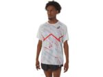 Asics camiseta corta ligera hombre gris glaciar rojo eléctrico