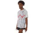 Asics camiseta corta ligera hombre gris glaciar rojo eléctrico - Image 3