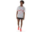 Asics camiseta corta ligera hombre gris glaciar rojo eléctrico - Image 4