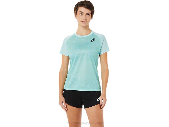 Asics camiseta corta ligera mujer azul claro para deporte - Image 1