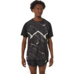 Asics camiseta corta ligera rendimiento negro verde