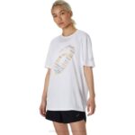 Asics camiseta corta logo estampado blanca brillante