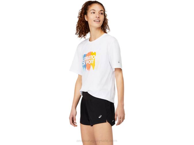 Asics camiseta corta manga blanca brillante estilo moderno - Image 3