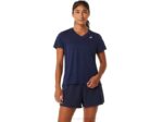Asics camiseta corta rayas medianoche estilo femenino