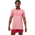 Asics camiseta corta sin costuras carrera hombre borgoña