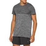 Asics camiseta corta sin costuras rendimiento negro para correr