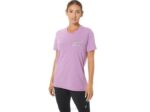 Asics camiseta crew pequeño logo color brezo orquídea