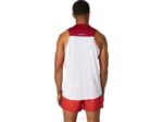 Asics camiseta de carrera masculina blanco brillante y burdeos - Image 2
