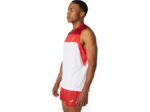 Asics camiseta de carrera masculina blanco brillante y burdeos - Image 3