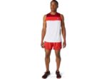 Asics camiseta de carrera masculina blanco brillante y burdeos - Image 4