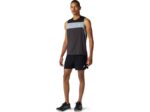 Asics camiseta de carrera masculina gris grafito negro alto rendimiento - Image 4