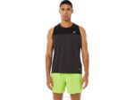 Asics camiseta de carrera masculina rendimiento negro gris grafito