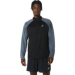 Asics camiseta de hombre de manga larga 1/2 cremallera negro rendimiento gris