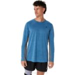 Asics camiseta de hombre manga larga azur metrópolis estilo y confort
