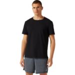 Asics camiseta de manga corta con bolsillo negro rendimiento