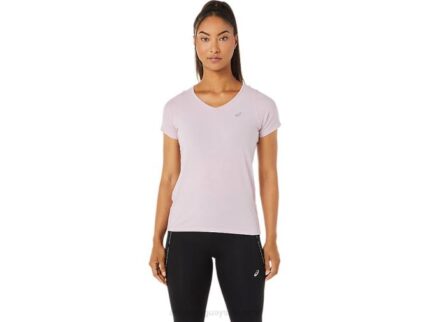 Asics camiseta de manga corta cuello en v mujer apenas rosa