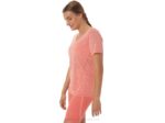 Asics camiseta de manga corta cuello en V mujer papaya guayaba deportiva - Image 3