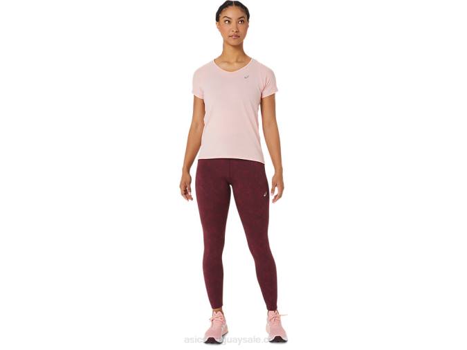 Asics camiseta de manga corta cuello en v rosa helada para mujer - Image 4