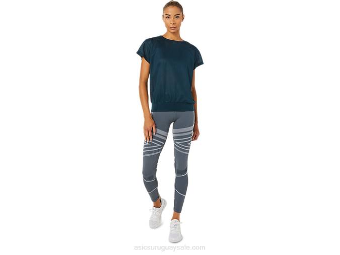 Asics camiseta de manga corta espalda abierta mujer azul francés - Image 4