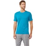 Asics camiseta de manga corta hthr tech azul turquesa para hombre