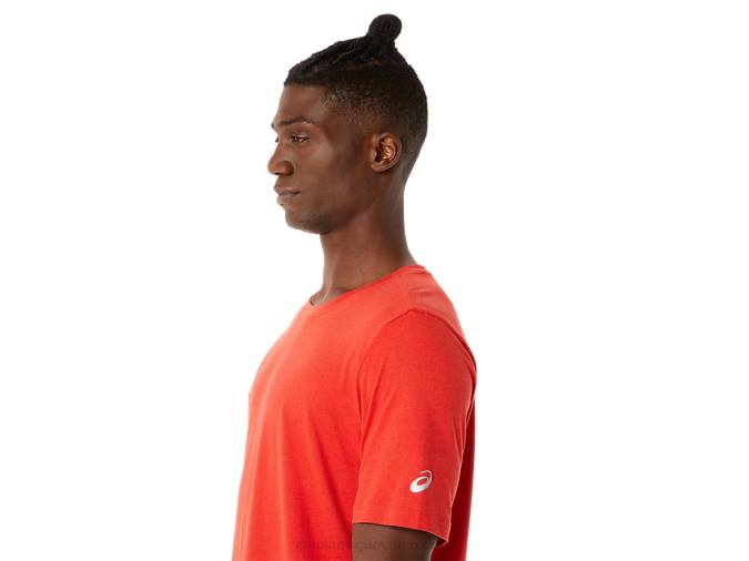 Asics camiseta de manga corta hthr tech rojo fuego para hombre - Image 4