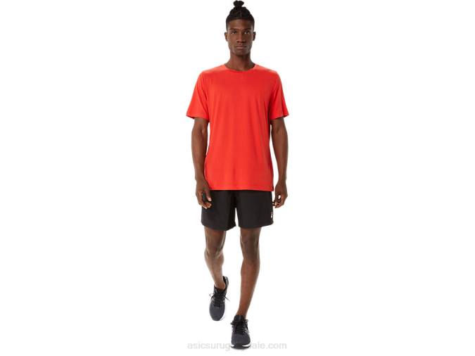 Asics camiseta de manga corta hthr tech rojo fuego para hombre - Image 5