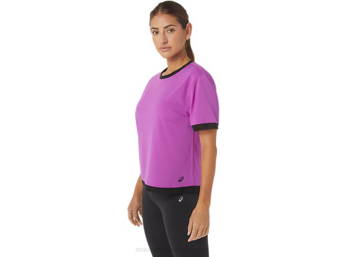Asics camiseta de manga corta mujer orquídea estilo moderno - Image 3