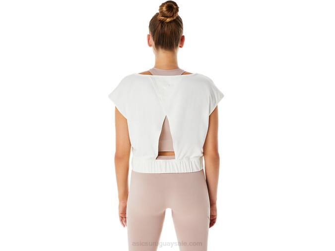 Asics camiseta de manga corta nagino flex mujer crema estilo y comodidad - Image 2